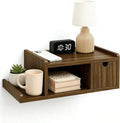 Floating Nightstand Wall Mounted, Walnut Bedside Table by DONGRONG