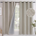 YoungsTex Camel Linen Blackout Curtains 63 Inch Length by YoungsTex