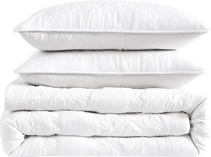 B2EVER Boho White Quilt Queen Size Bedding Sets - Image 7