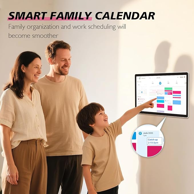Large Touchscreen Monitor Digital Electronic Calendar, Downloadable APP,10-Point Touch,16:9 Display, Android 13 with 8GB RAM & 128GB ROM,Perfect for Office, Business, and Home (21.5 inch)