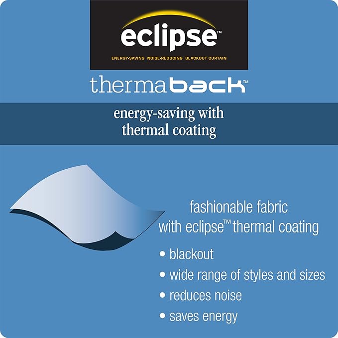 ECLIPSE Kendall Modern Blackout Thermal Rod Pocket Window Curtain - Image 6