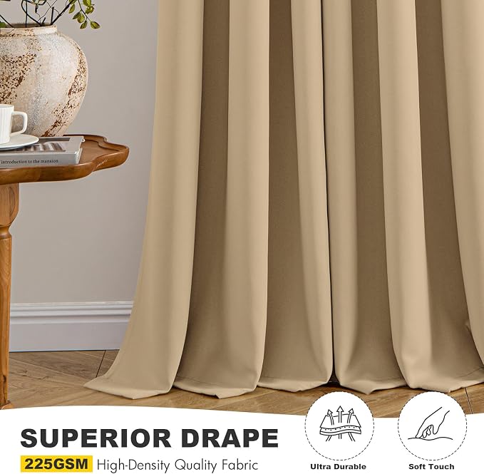 MIULEE Blackout Curtains for Bedroom 2 Panels 40 x 54 Inch Long Taupe Brown | - Image 5