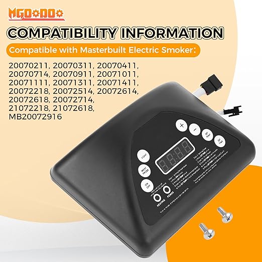 Mgoodoo 9907100001 Digital Control Panel Replacement Parts Compatible with Masterbuilt Top Controller Electric Smoker 20070311/20070411/ 20072614/20071011/ 20072514/20072618/ 21072618/20072218