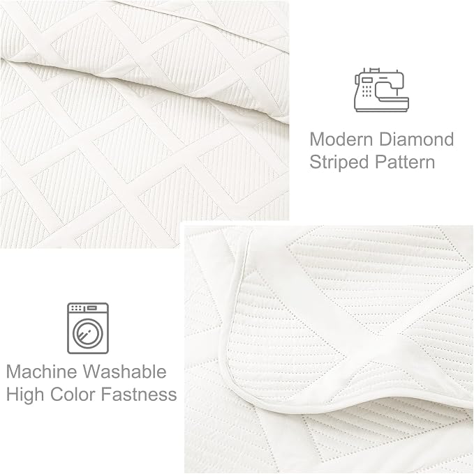 Exclusivo Mezcla Quilt King Size, Modern Striped Pattern, Lightweight Bedding - Image 5