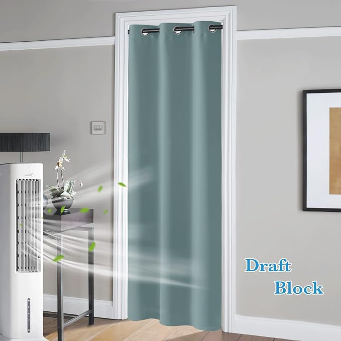 RYB HOME Temporary Doorway Curtains Blackout Privacy Room Divider Curtains | - Image 2