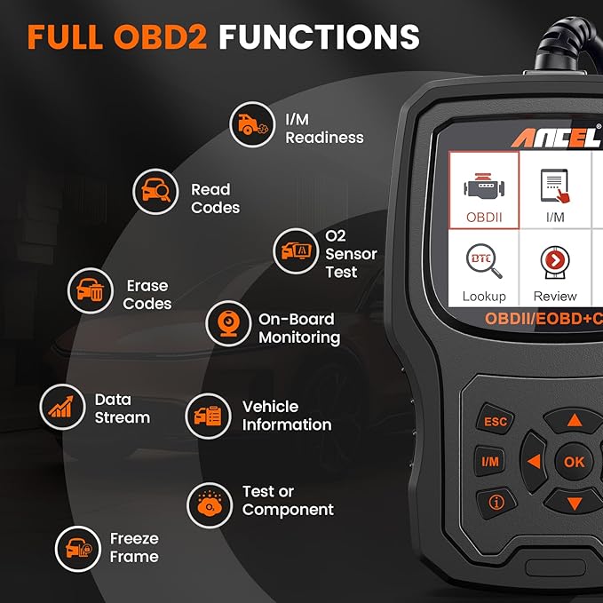 ANCEL AD530 OBD2 Scanner-Upgraded AD310, Car Code Reader for Check Engine Light, Full OBDII Scan Tool for Read & Clear Fault Codes, Battery Test & Live Data, OBD II Diagnostic Scanner for 1996+ Cars
