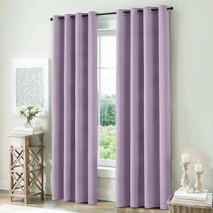 COSVIYA Lilac 100% Blackout Curtains - Image 5