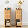 Narrow Nightstand Set of 2, Wooden Small 2 Drawer Nightstand, Slim Side End by FurSchFurniture