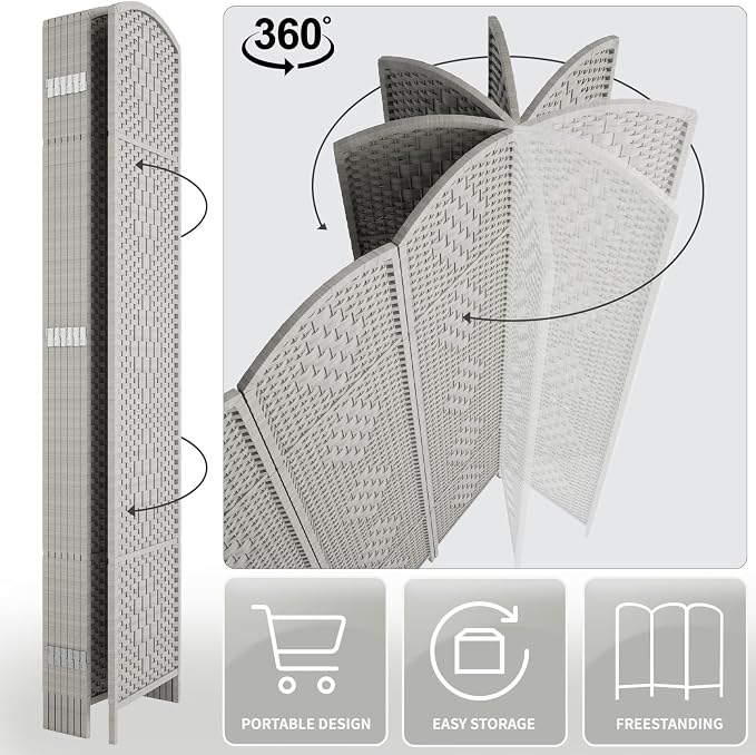 RHF Room Divider Panel, Partition Room Dividers, 4Panel Privacy Screen - Image 7