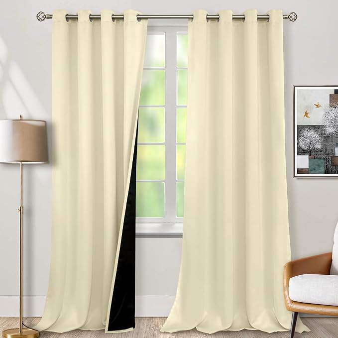BGment Cream 100% Blackout Curtains by BGment