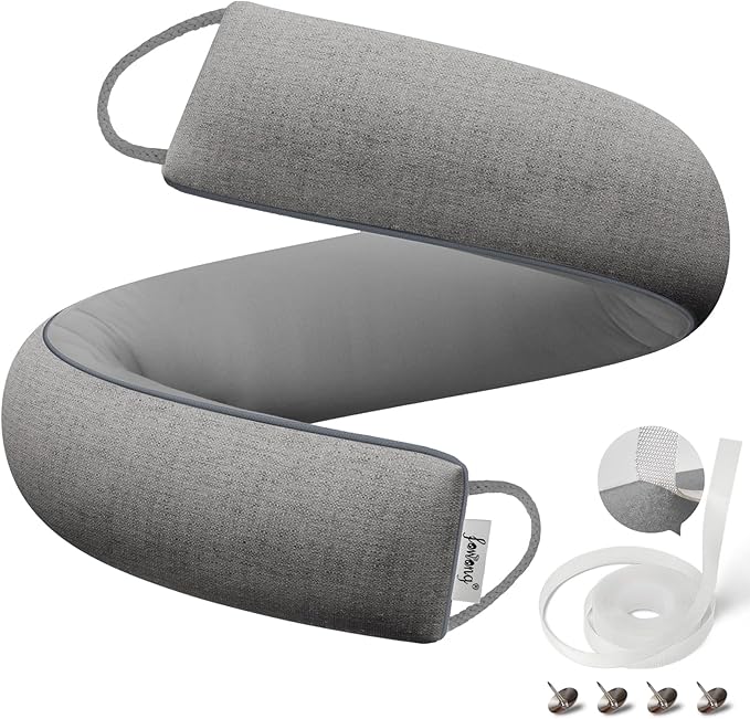 fowong Weighted Under Door Noise Stopper 48 Inch, Extra Long Draft Stopper for Bottom of Door Soundproof Noise Guard, Gray