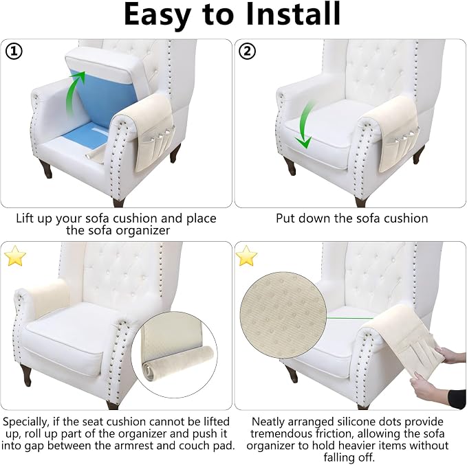 Remote Control Holder, Anti Slip Armchair Caddy Couch Caddy - Image 6