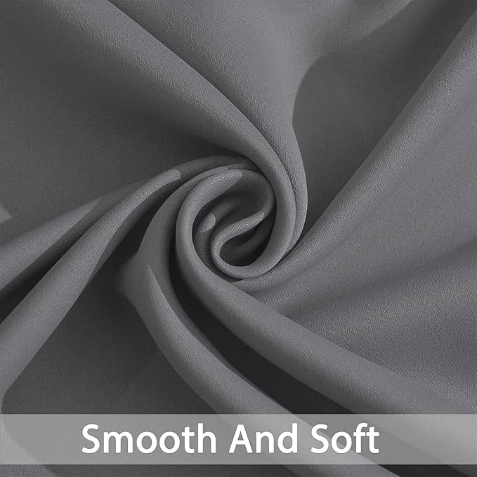 Yakamok Grey Room Darkening Curtains 62x96 inch Gray Grommet-Living Room | 2 - Image 4