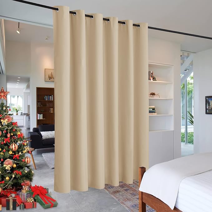RYB HOME Blackout Vertical Blind Large Room Divider Curtain Noise Barrier | by RYBHOME