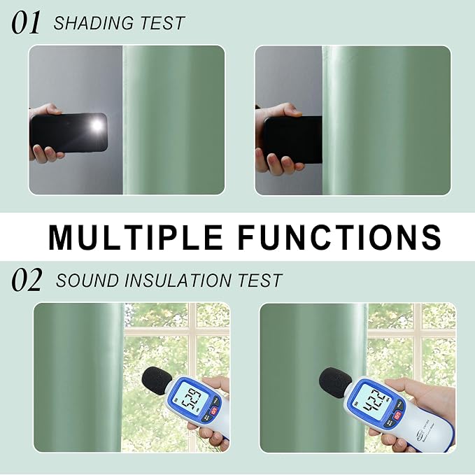 XWZO 100% Blackout Window Curtains - Image 4