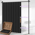 AJAZZ Room Divider Curtain+ Tension Curtain Rod No Drilling 43-120× 35-100 in by AJAZZ