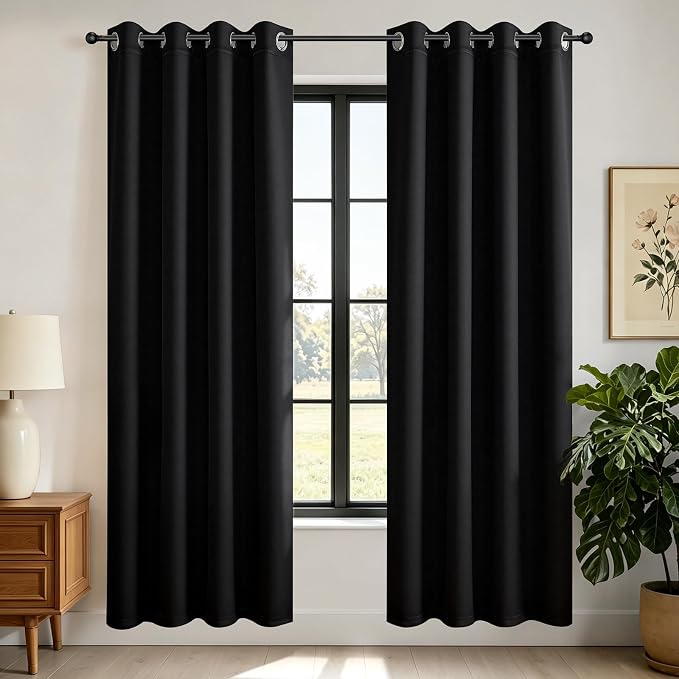 Joydeco Blackout Curtains for Bedroom 95 Inch, Noise Reducing Energy Saving by JOYDECO
