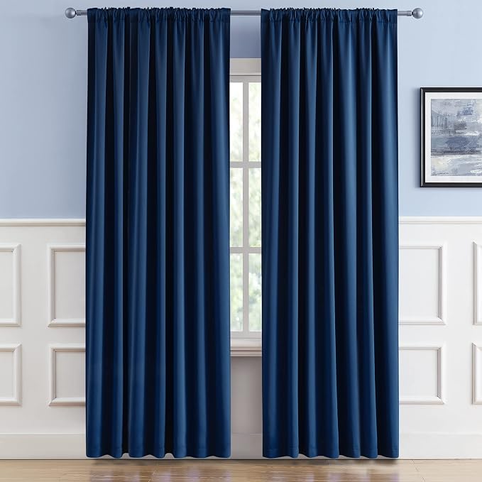 70 Inch Wide Blackout Curtains Thermal Insulated Drapes Window Treatment Panels - Image 2