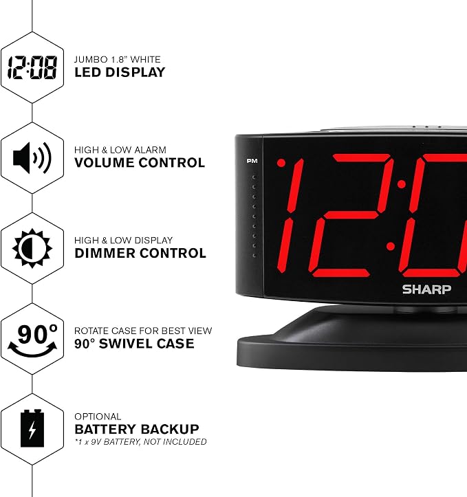 Sharp Outlet-Powered Alarm Clock - Image 2