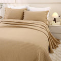 ROOMLIFE Quilt Set Full Size 3D Floral Embroidery Pattern 3-Piece Cotton by ROOMLIFE