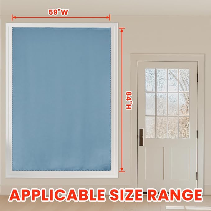 AJAZZ 100% Blackout Shades Window Cover Self Adhesive Curtains Sticky Curtain - Image 8