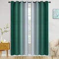 COSVIYA Curtains & Drapes Grommet Ombre Dark Green Curtains W52 x L84 Inch | by COSVIYA