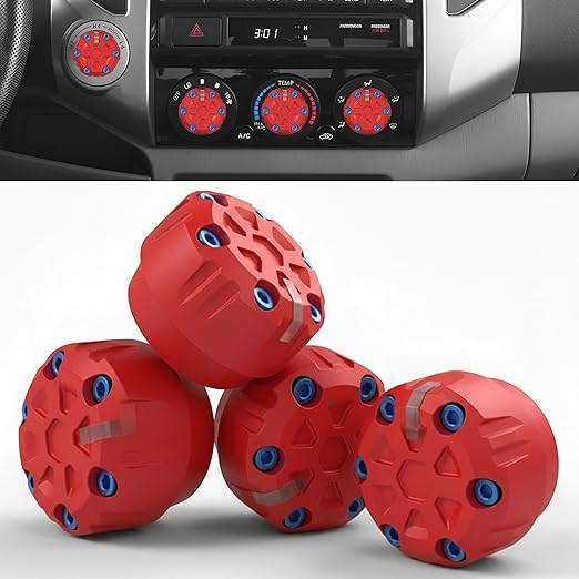 4 Pack - 2nd Gen Tacoma Accessories AC Knob Upgrade - 2005,2006,2007,2008,2009,2010,2011,2012,2013,2014,2015 Tacoma Climate Control Dial Mods Set - for Toyota Interior Replacement Kit