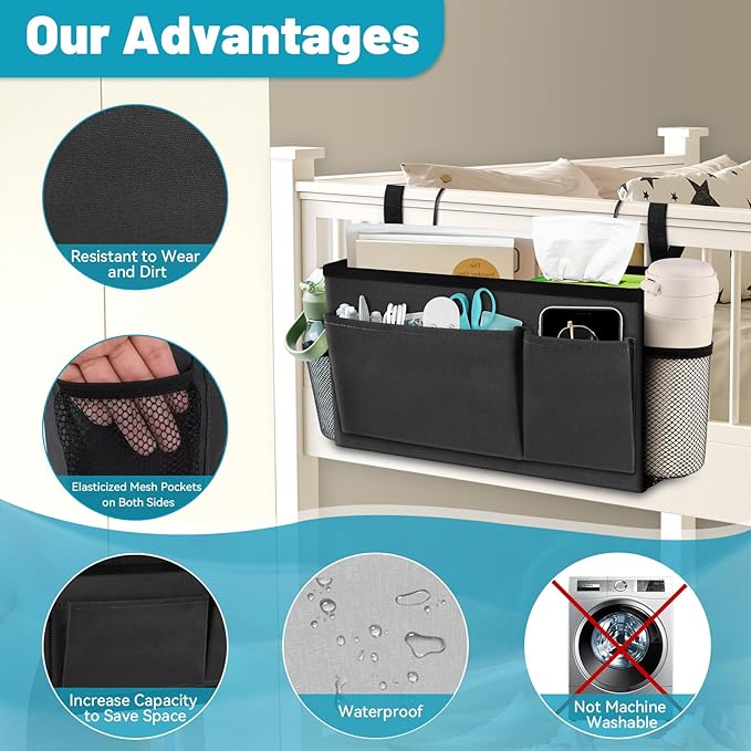 BlissTotes Bedside Caddy, Dorm Storage - Image 4