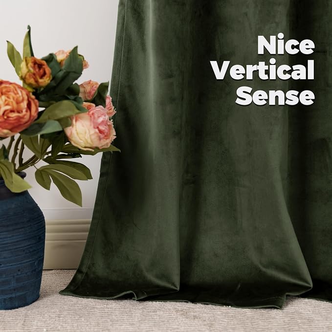 BGment Velvet Curtains for Living Room, Olive Green Blackout Curtains | - Image 5