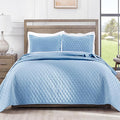 Exclusivo Mezcla Reversible Full Queen Quilt Bedding Set, Sky Blue | by ExclusivoMezcla