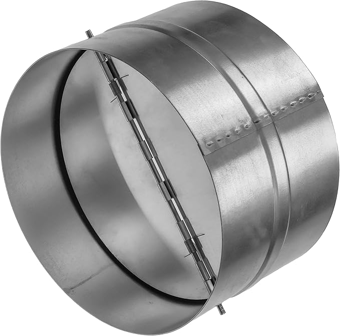 Draft Blocker 6'' Inch - Backdraft Damper - Draft Stopper - Backflow Preventer - Inline Fan Vent Deflector - One-Way Airflow Ducting - Dryer Duct Connector with Backdraught Flap