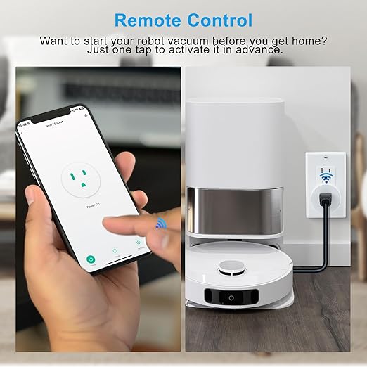 WiFi Smart Outlet Plug with Remote,GreenCycle Electric Smart Plug with 2 Remote,Compatible with Alexa and Google Home via Tuya,15A/1500W，Remote Control from Anywhere,TUV FCC List(2.4G)