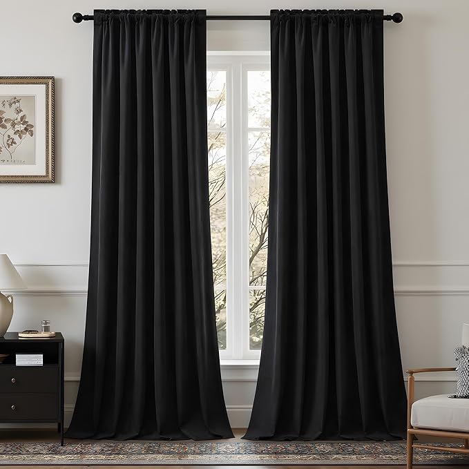 108 Inch Extra Long Blackout Velvet Curtains - Image 9