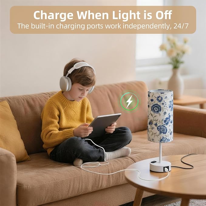 Table Lamp for Nightstand, High-Sensitivity Touch, 3-Level Dimmable Bedside Lamp - Image 6