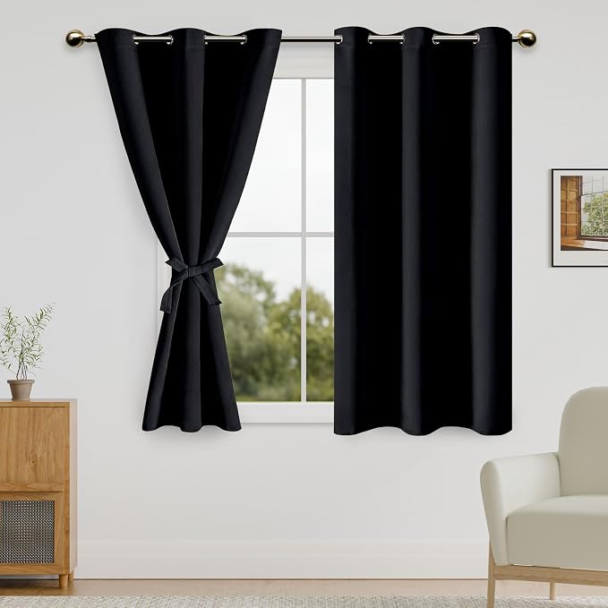 DWCN Black Blackout Curtains for Bedroom by DWCN