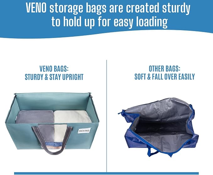 VENO Moving Bags, Wide Open Top, Light Blue, 6 Pack | Moving boxes Alternative - Image 5