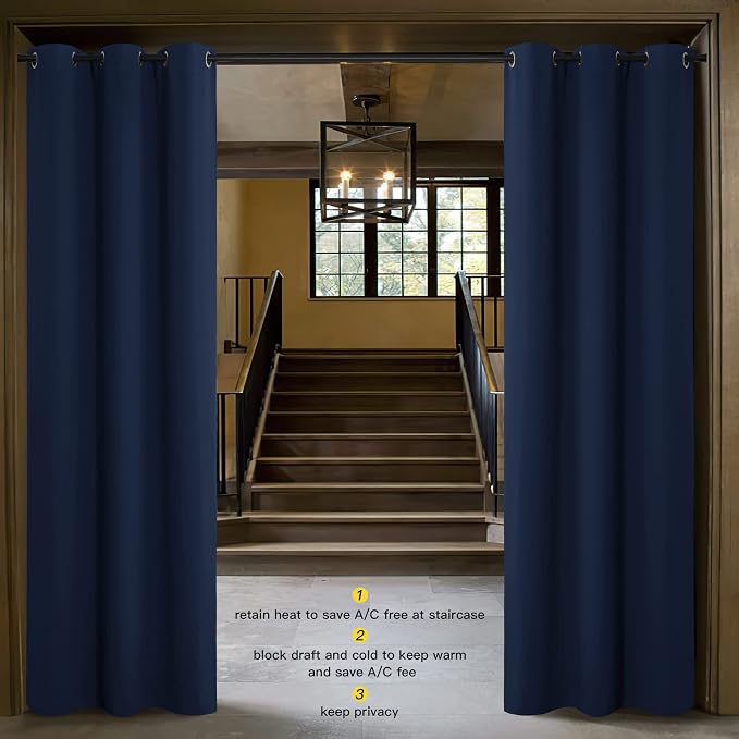 NICETOWN Sliding Door Curtains 96 inch Length, Single Curtain Panel, Insulating - Image 2