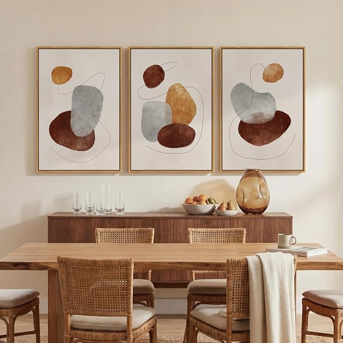 Large Neutral Abstract Canvas Wall Art - Image 3