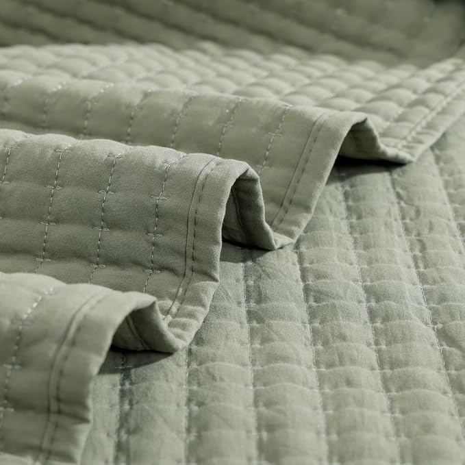 Twin Quilt-Lightweight Bedspreads Sage Green Twin Quilt Bedding Set | Soft - Image 7