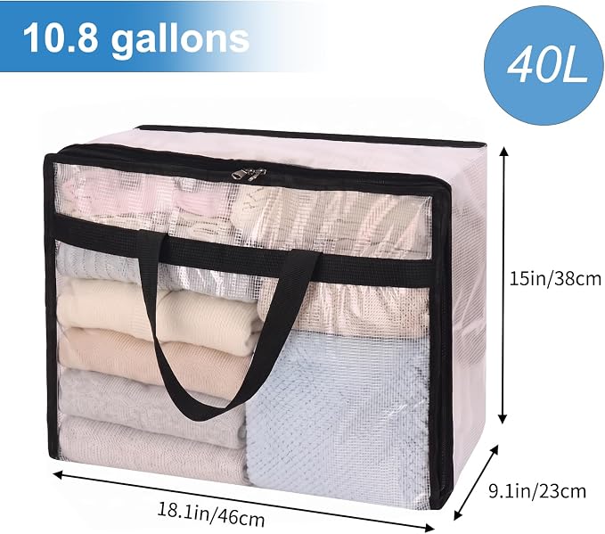 Fixwal Storage Bags 4 Pack 40L Mesh Clear - Image 2