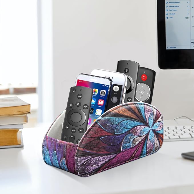 Remote Control Holder, 5 Compartments TV Remote Holder Caddy - Image 2