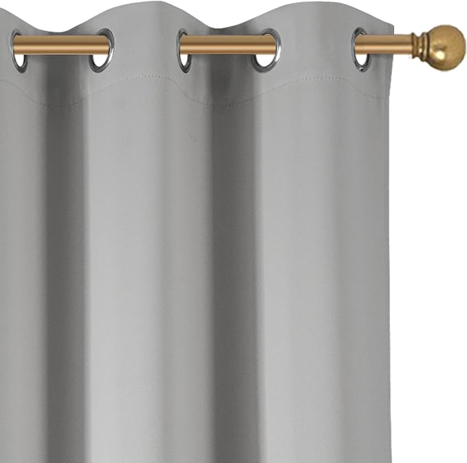 Diraysid Light Grey Grommet Blackout Curtains - Image 6