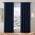 PONY DANCE Navy Blue Blackout Curtains 84 inch Length 2 Panels Set | Thermal by PONYDANCE
