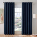 PONY DANCE Navy Blue Blackout Curtains 90 inch Length 2 Panels Set, Thermal by PONYDANCE