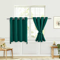 Blackout Curtains for Bedroom, Hunter Green, 52 x 36 Inch, 2 Panels | Thermal by Hiasan