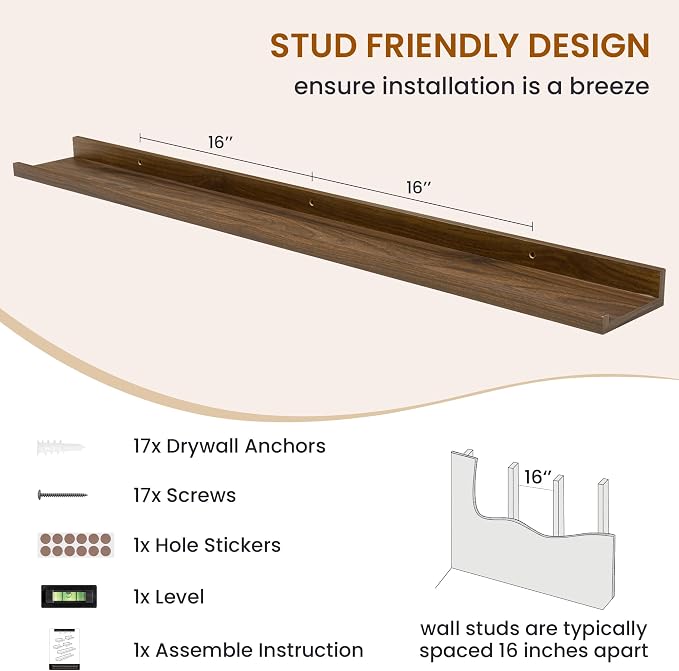 Picture Ledge Shelf, Floating Shelves - Image 5