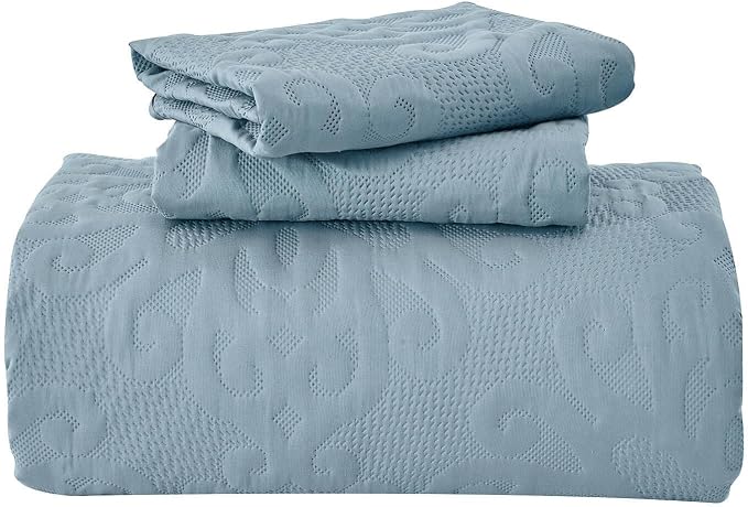 Kingnex Oversized King Bedspreads 128x120 Spa Blue | Lightweight, Extra Wide - Image 8