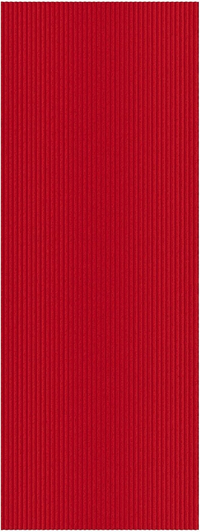 Ottomanson 3'11" x 42' Hallway Runner with Scraper Pile - Extra Durable Non-Slip Rug Mat for Indoor & Outdoor Use - Ideal for Kitchen, Entryway & Garage - High-Traffic Carpet, Red