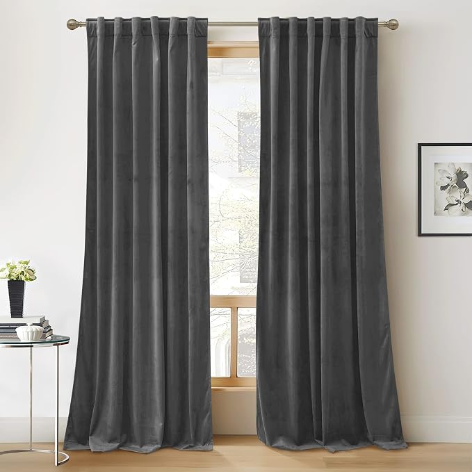 RYB HOME Back Tabs Velvet Curtains by RYBHOME