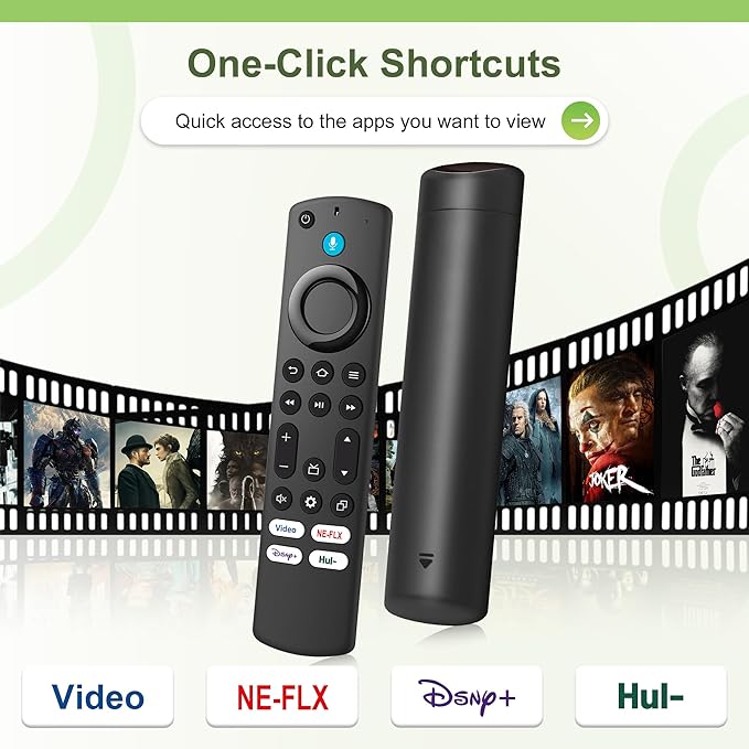 Replacement Voice Remote Control Fit for Fire Smart AMZ TV Stick(HD/Lite/4K Max/4K/Cube), FireSeries Stick(2nd Gen/3rd Gen), Smart TVs 3rd Gen, for All Omni QLED Series＆Insignia-Pioneer-Hisense-TCL